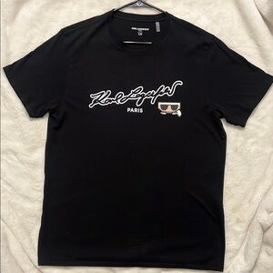 Karl Lagerfeld Black Graphic T-Shirt for Men